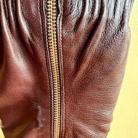 NWT MICHAEL KORS 'Webster' Coffee Scrunch Women's Nappa Leather Knee High Boots - Picture 6 of 10